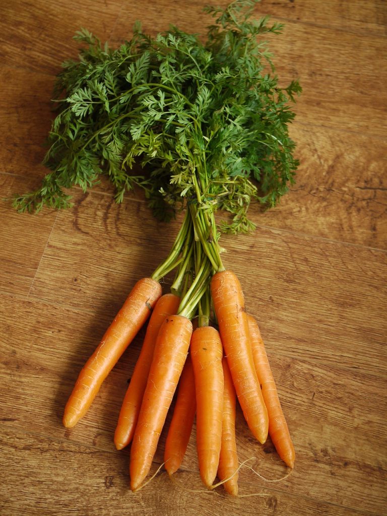 carrots, carrot tops, vegetable